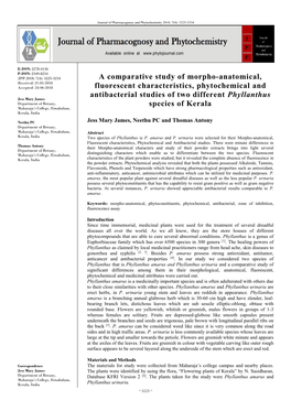 A Comparative Study of Morpho-Anatomical, Fluorescent