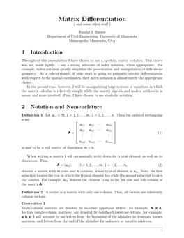 Matrix Differentiation