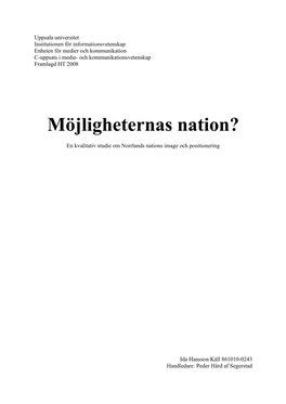 Möjligheternas Nation?