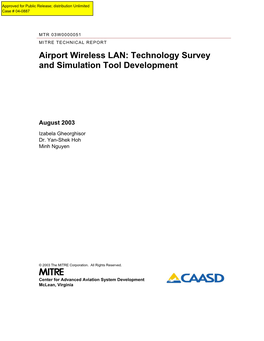 Airport Wireless LAN: Technology Survey and Simulation Tool Development