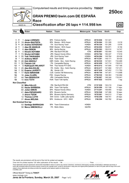 R Race CLASSIFICATION