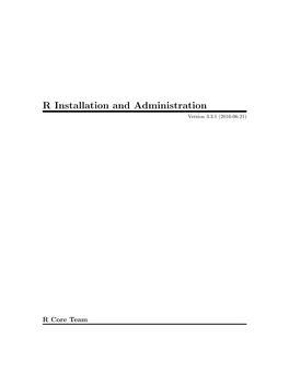 R Installation and Administration Version 3.3.1 (2016-06-21)