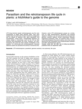 Parasitism and the Retrotransposon Life Cycle in Plants: a Hitchhiker's Guide