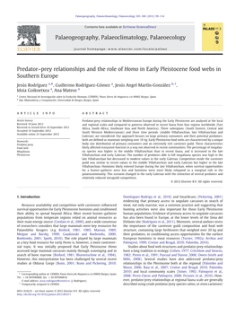 Predator–Prey Relationships and the Role of Homo in Early Pleistocene Food Webs in Southern Europe