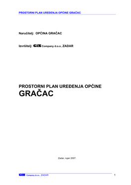 Prostorni Plan Uređenja Općine Gračac