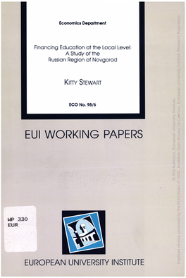 EUI WORKING PAPERS Access European Open Author(S)