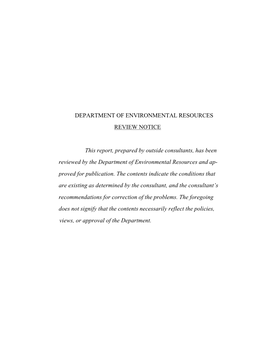 Department of Environmental Resources Review Notice