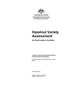 Hazelnut Variety Assessment for South-Eastern Australia