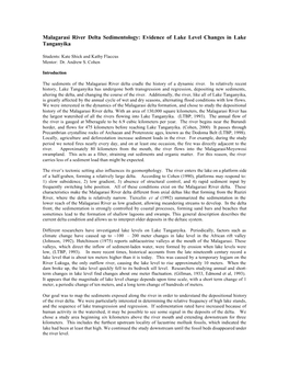 Malagarasi River Delta Sedimentology: Evidence of Lake Level Changes in Lake Tanganyika