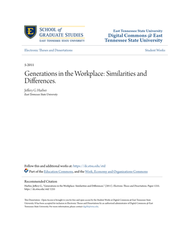 Generations in the Workplace: Similarities and Differences. Jeffery G