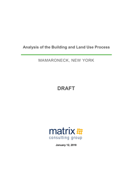 Analysis of the Building and Land Use Process MAMARONECK, NEW