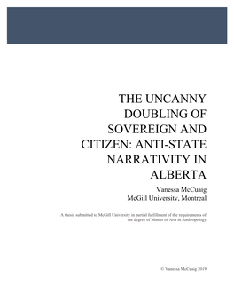 The Uncanny Doubling of Sovereign and Citizen: Anti-State Narrativity In