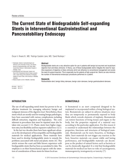 The Current State of Biodegradable Self-Expanding Stents in Interventional Gastrointestinal and Pancreatobiliary Endoscopy