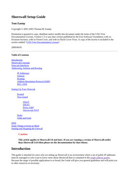 Shorewall Setup Guide Introduction