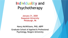 Psychodynamic Diagnosis and Treatment of Personality Disorders
