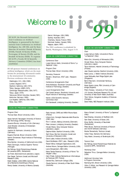 IJCAI-99 Registration Brochure Pages 3-30