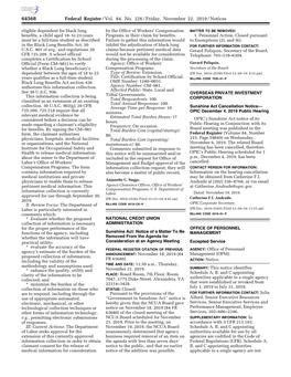 Federal Register/Vol. 84, No. 226/Friday, November 22, 2019