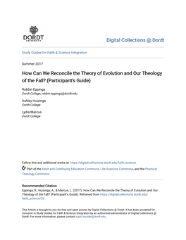 How Can We Reconcile the Theory of Evolution and Our Theology of the Fall? (Participant's Guide)