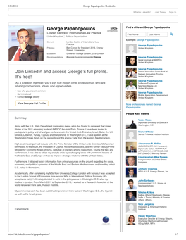 George Papadopoulos | Linkedin