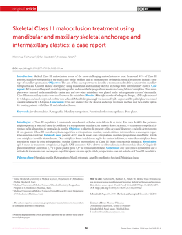 Skeletal Class III Malocclusion Treatment Using Mandibular and Maxillary Skeletal Anchorage and Intermaxillary Elastics: a Case Report