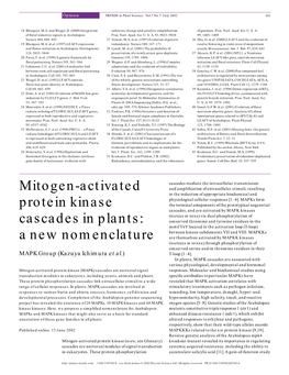 Mitogen-Activated Protein Kinase Cascades in Plants