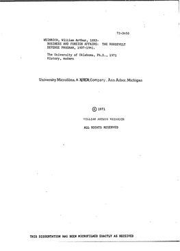 University Microfilms, a XERO\Company , Ann Arbor, Michigan