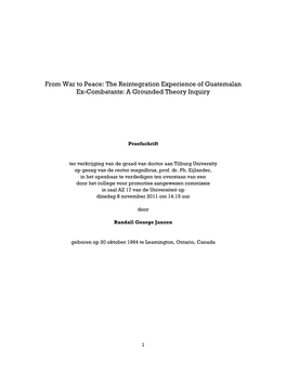 The Reintegration Experience of Guatemalan Ex-Combatants: a Grounded Theory Inquiry
