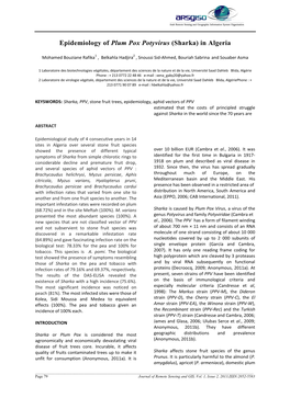 Epidemiology of Plum Pox Potyvirus (Sharka) in Algeria