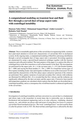 A Computational Modeling on Transient Heat and Fluid Flow Through A