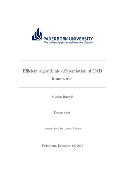 Efficient Algorithmic Differentiation of CAD Frameworks