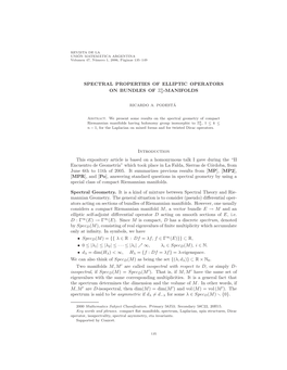 SPECTRAL PROPERTIES of ELLIPTIC OPERATORS Zk on BUNDLES of 2 -MANIFOLDS