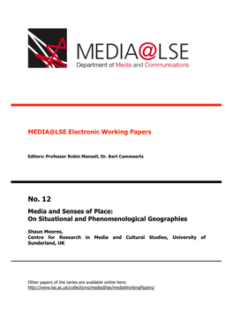 Media and Senses of Place: on Situational and Phenomenological Geographies