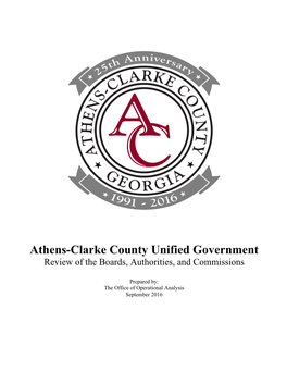 Athens-Clarke County Unified Government Review of the Boards, Authorities, and Commissions