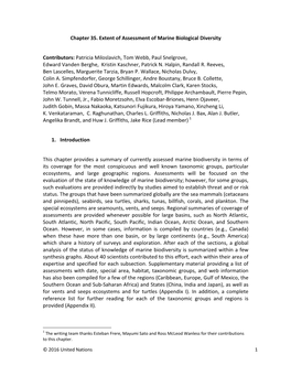 Chapter 35 Extent of Assessment of Marine Biological Diversity