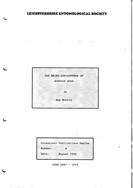 The Macro-Lepidoptera of Burbage Wood