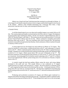 Tropical Cyclone Report Hurricane Alberto 3 - 23 August 2000