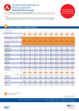 Fahrplanänderung & Ersatzverkehr