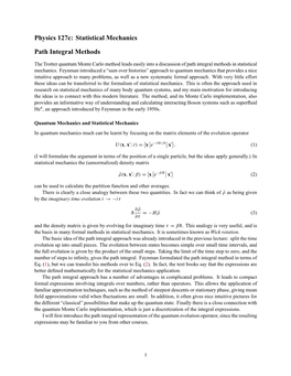 Path Integral Methods