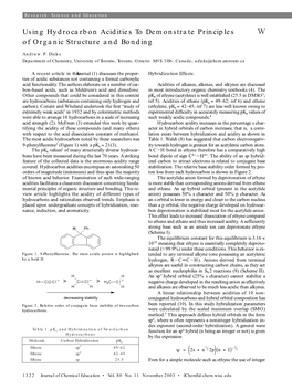 Using Hydrocarbon Acidities to Demonstrate Principles of Organic