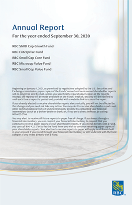 RBC Equity Funds Annual Report