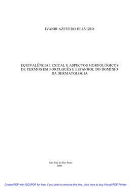 Ivanir Azevedo Delvizio Equivalência Lexical E