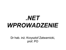 Net Wprowadzenie