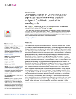 Characterization of an Uncinocarpus Reesii-Expressed Recombinant Tube