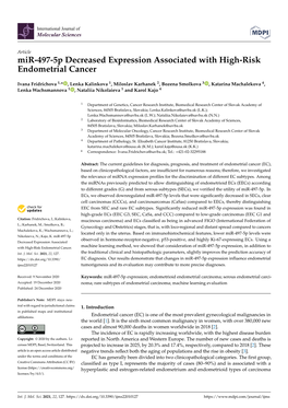 Mir-497-5P Decreased Expression Associated with High-Risk Endometrial Cancer