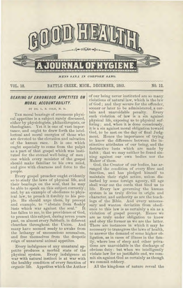 Vol. 18. Battle Creek, Mich., December, 1883, No, 12