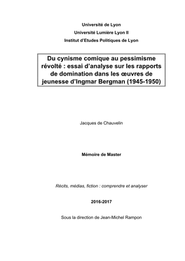 Essai D'analyse Sur Les Rapports De Domination Dans Les Œuvres De