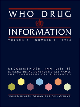 WHO Drug Information Vol. 07, No. 3, 1993