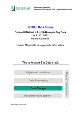 Nosql Data Stores the Reference Big Data Stack