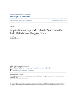 Applications of Paper Microfluidic Systems in the Field Detection of Drugs of Abuse