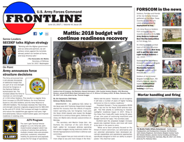FRONTLINE Colors in Preparation for June 23, 2017 | Volume VII, Issue 25 Deployment to Iraq